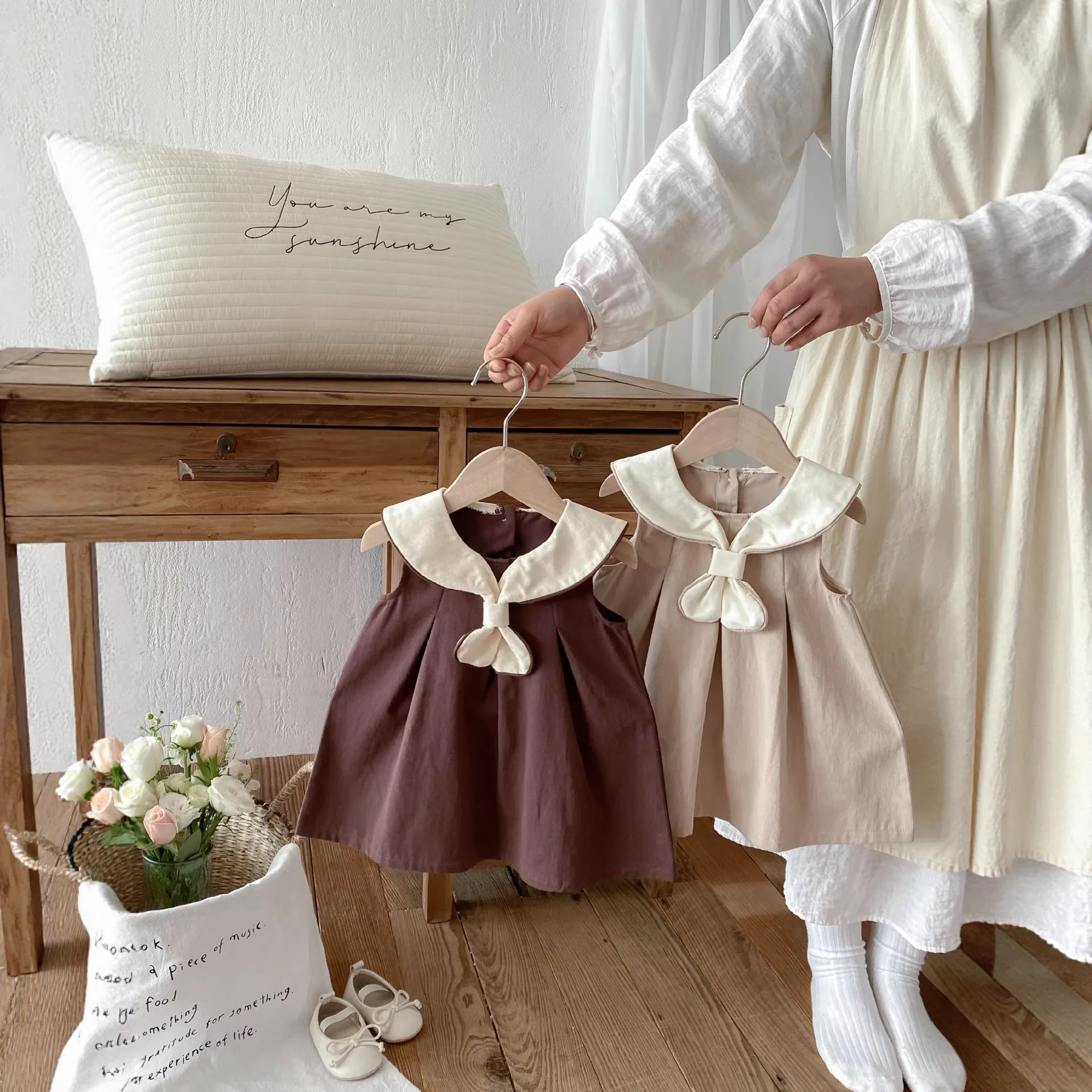 

Nubao Korean Super Beautiful College Style Dress Summer 2026 New Children's Retro Collar Vest Princess Dress