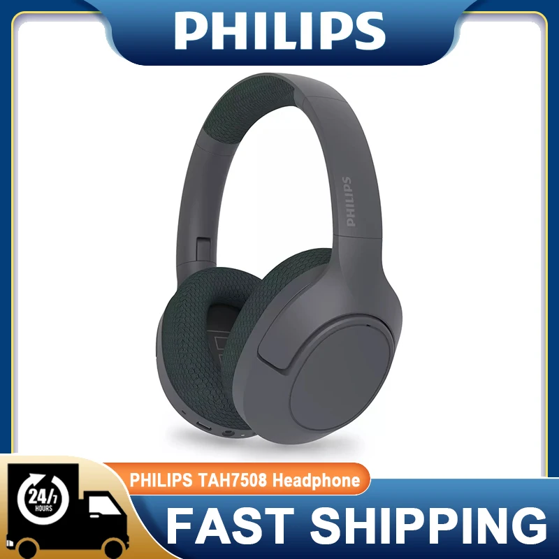 Original Philips TAH7508 Wireless Bluetooth Headset Over-ear Hood Headphones Esports Gaming Hi-Fi with HD Microphone Earphone