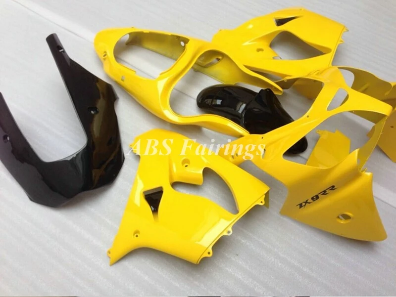 4Gifts New ABS Motorcycle Whole Fairings Kit Fit For Kawasaki ZX-9R 2000 2001 00 01 Bodywork Set Custom Glossy Yellow