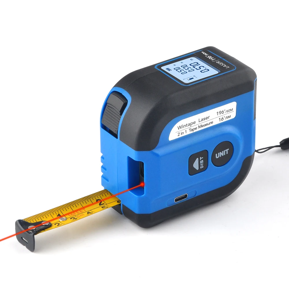 WINTAPE High Precision  Tape Measure 196ft Rechargeable  Measurement Tool Electronic Steel Tape Measure