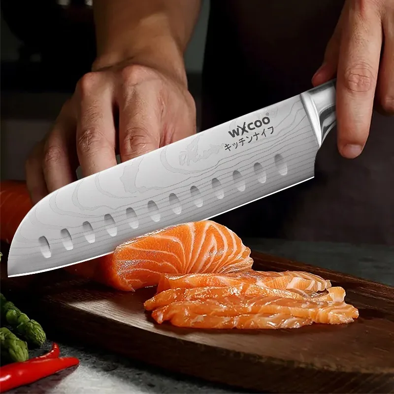 WXCOO 1~7pcs Professional Kitchen Knife Resin Handle Durable Chef Boning Knife Meat Cleaver Steak Lamb Slicing Kitchen Supplies
