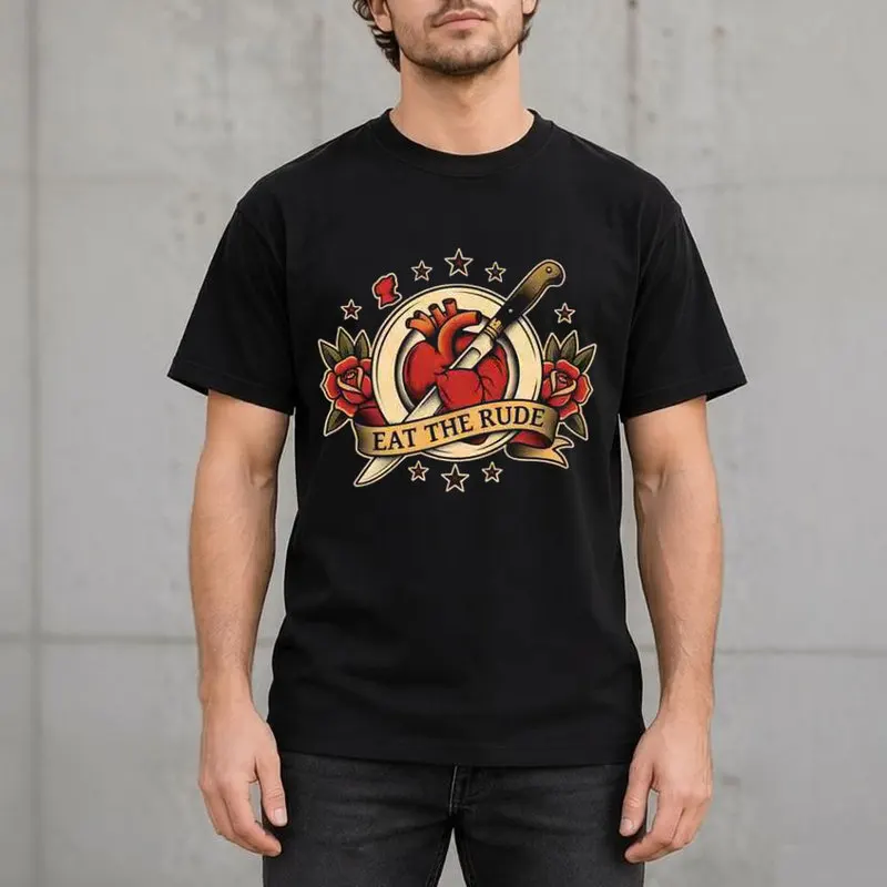 Hannibal Lecter Eat The Rude Graphic T-Shirt Horror TV Series Vintage Gothic Unisex Short Sleeve Tee 100%cotton Print Casual Top