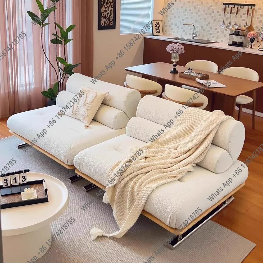 Small apartment tofu block sofa chenille fabric designer sofa living room rotating multi-functional adjustable module