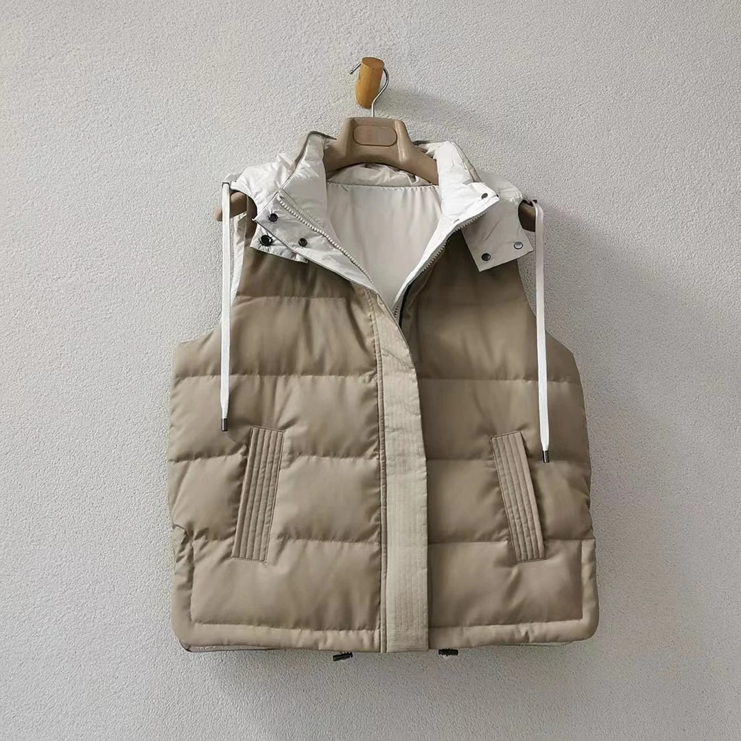 High quality casual hooded down vest