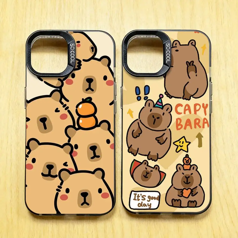 

Capybara Phone Case for iPhone 17 16 15 Pro Plus 14 13 Max Mini 12 11 X XS Air TPU Bumper