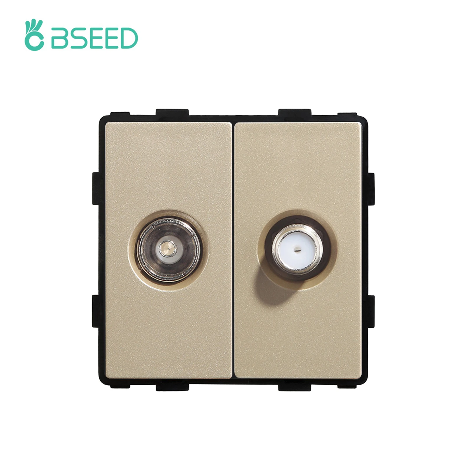 Bgraine – prise de courant Internet USB CAT5, panneau en verre EU et PC, fonction dorée