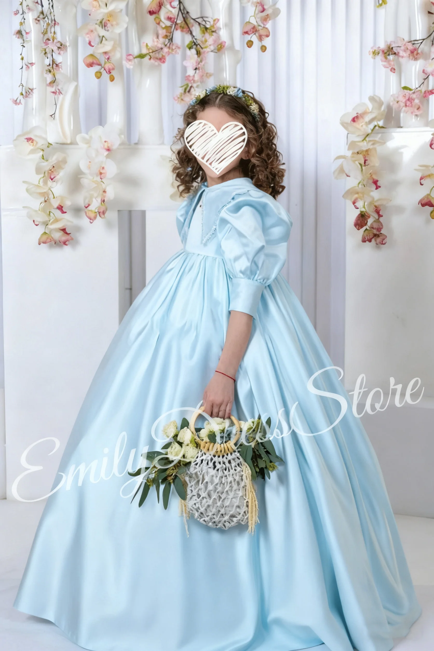 فستان فتاة الزهور بلون الشمبانيا مخصص لحفلات الزفاف بياقة الدمية منتفخ بخصر عالٍ للأطفال وحفلات أعياد الميلاد الأولى #6