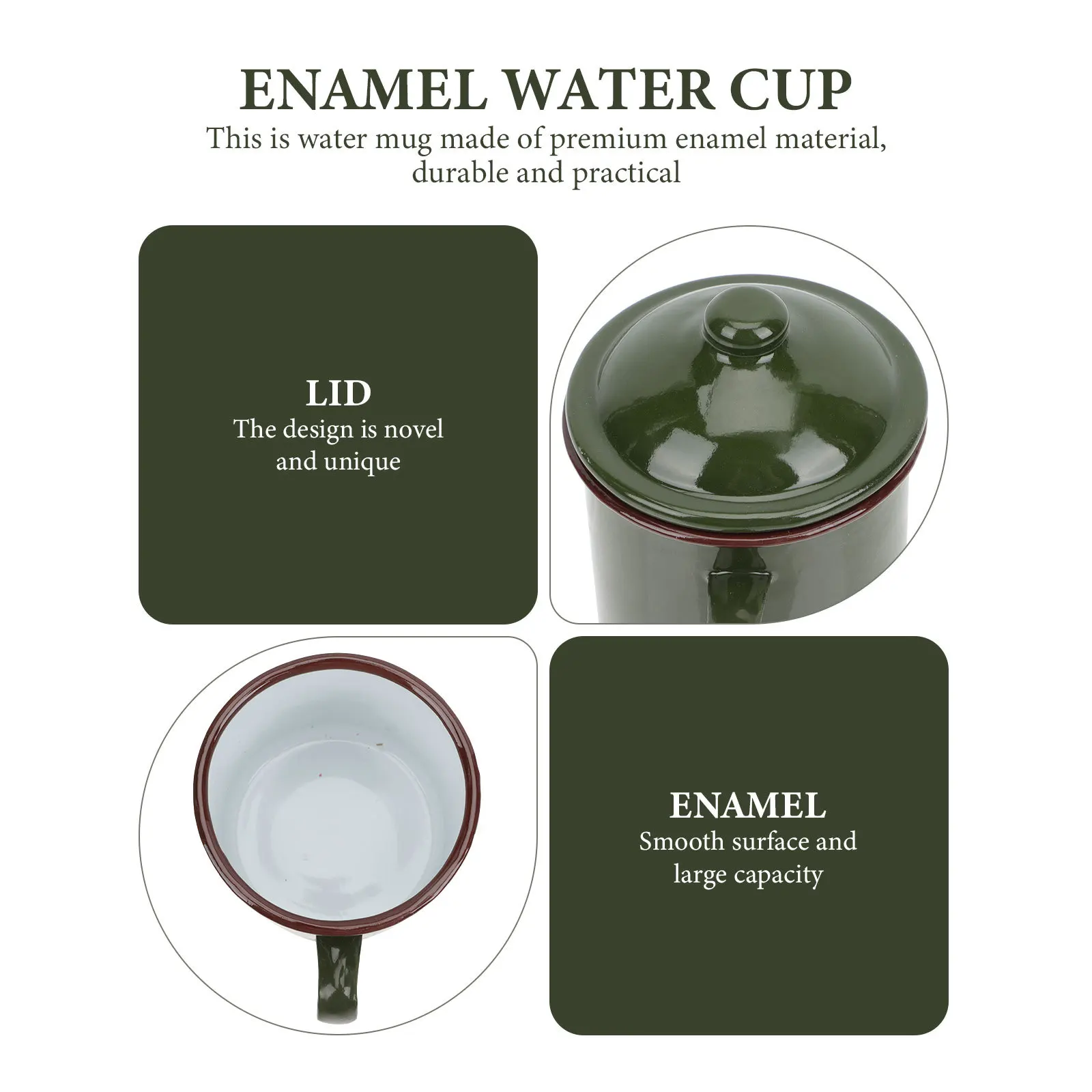

2Pcs Enamel Water Cup Elegant Design Insulated Handle Ideal for Hot Cold Drinks Home Office Essential Water Cup
