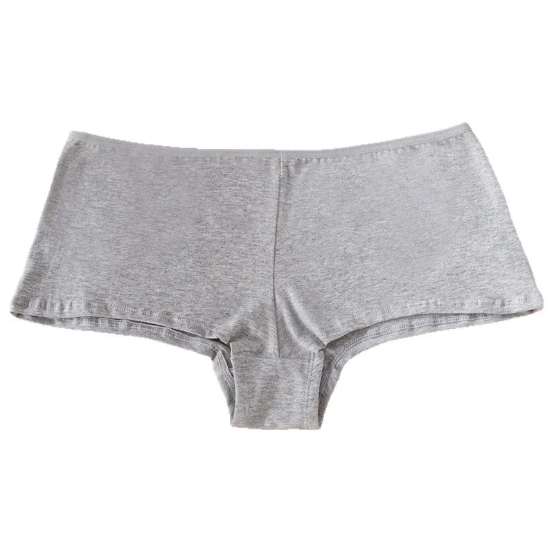 Damen Baumwoll-Boyshorts Unterwäsche Mittelhoher Bund Boxershorts Yoga Sport Weiche Baumwolle Bequeme Einfarbige Unterhosen für Tägliches Gym-Training