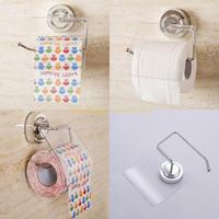 F68D Wall Mounted Suction Cup Toilet Paper Holder Bathroom Kitchen Roll Paper