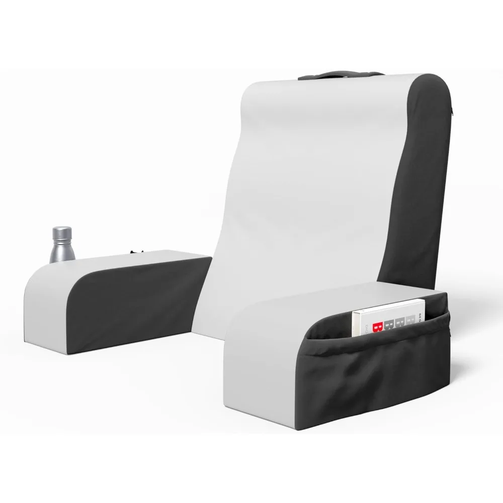 

Wedge Reading Cushion, Back Pillow Backrest (Grey/White, Standard)