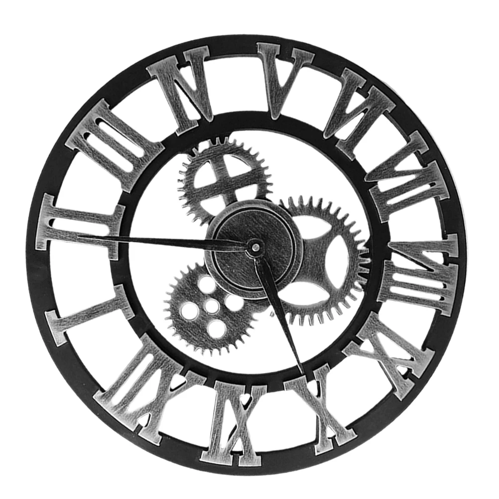 

Wall Clock Industrial Gear Mechanical Clocks Vintage Decorate Hanging
