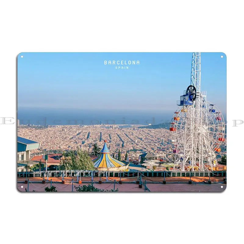 Barcelona Metal Plaque Poster Wall Decor Painting Party Club Print Poster Tin Sign Poster