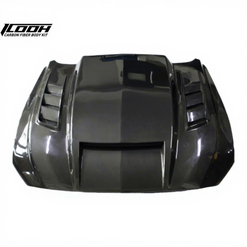 

ICOOH Racing 003 Style Carbon Fiber Body Kit Front Engine Hood Bonnet for Ford Mustang 2018-2023 1 Set Auto Body System New