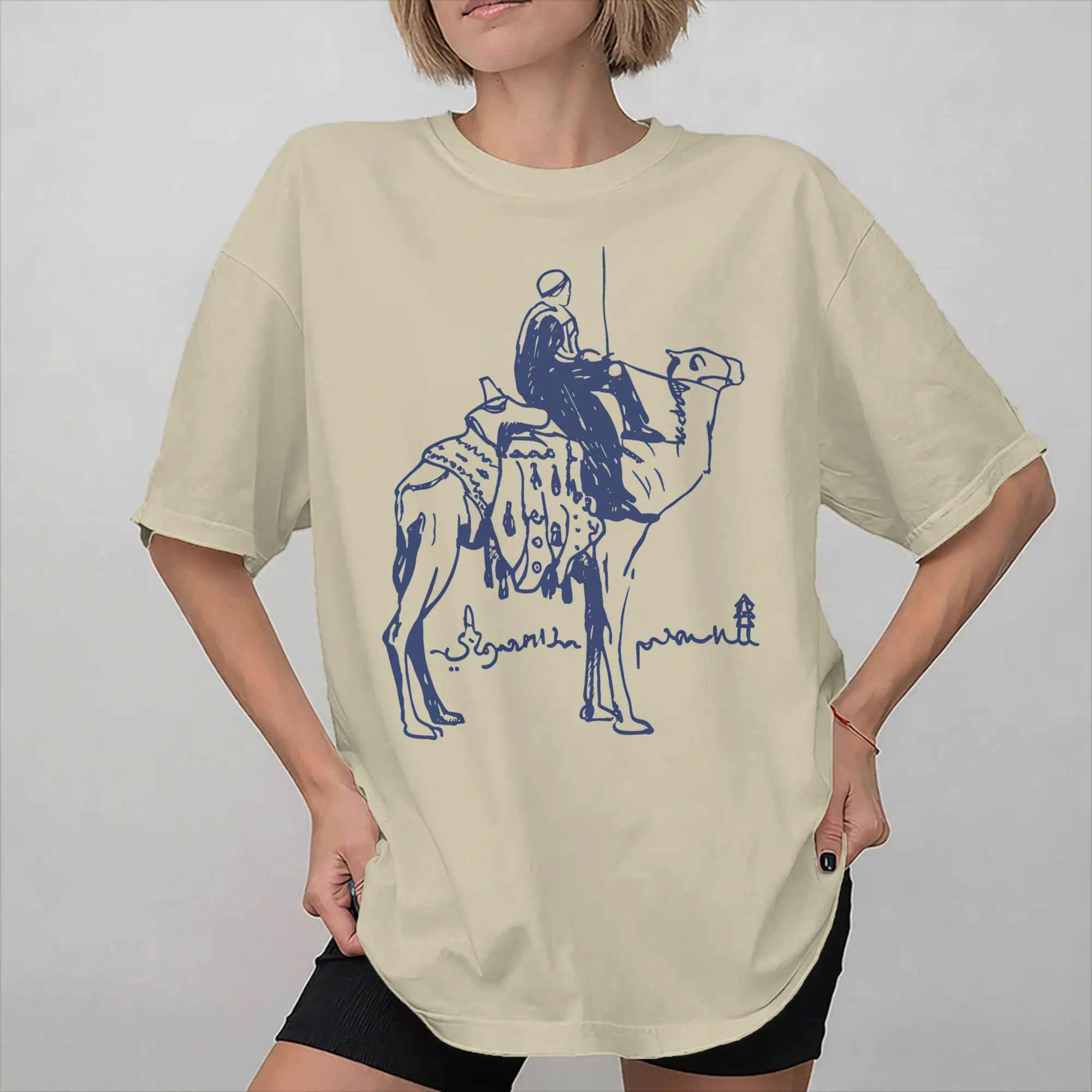 Euphorias Saison 3 Zendaya Rue Camel Yellow 2026 Vêtements Hommes Femmes T-shirts 100% Coton Impression Graphique T-shirt Vêtements