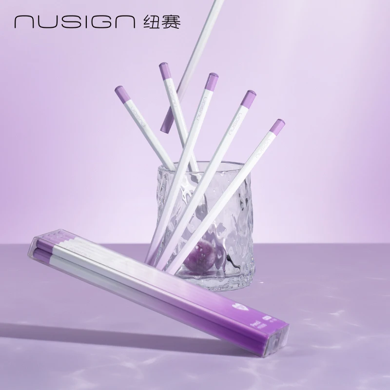 10PCS Deli Nusign NS749 Hexagonal Writing Pencils Scent of Grape Nectar HB/2B Lead-Free School & Office Use Pencil Box