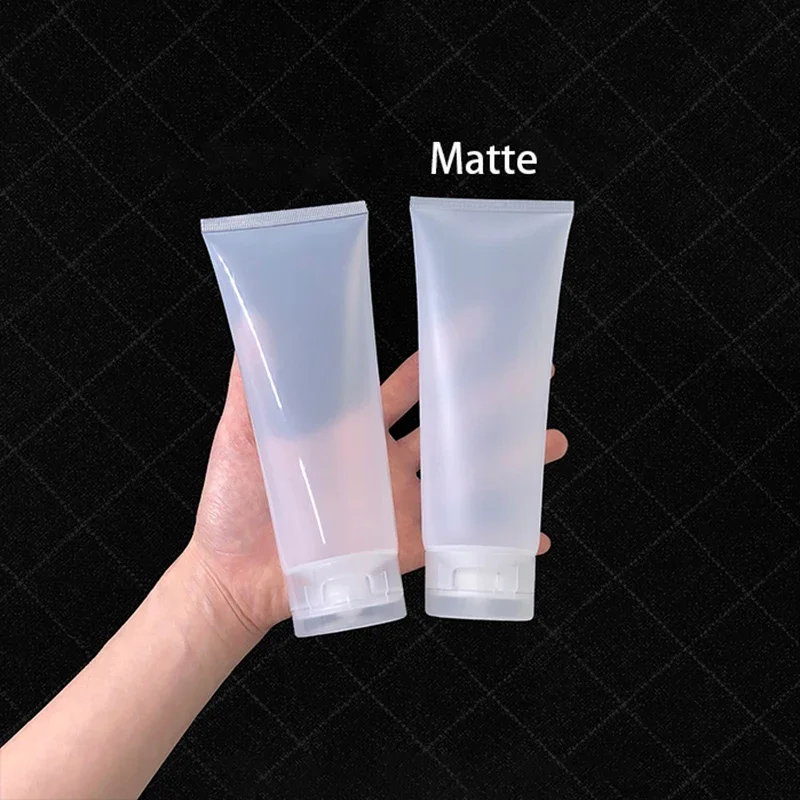 200g Empty Squeeze Tube 200ml Plastic Cosmetic Container Hair Gel Lotion Cream Packaging Frost Matte Clear Refillable Bottle