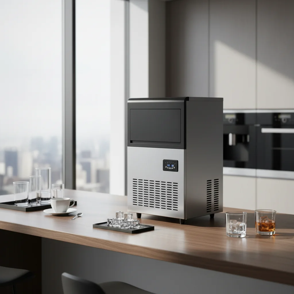

Electric Cube Ice Maker with Alarm Fault Alert Plastic Housing 30-200kg/day Capacity Energy Class a for Restaurant & Hotel Use