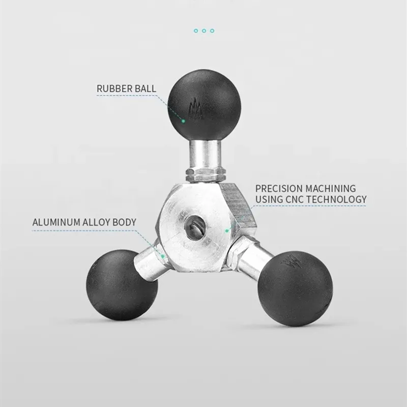 Triple 25mm Ball Adapters Expansion Base Triple Ball Head for Handlebars Mounting Arm