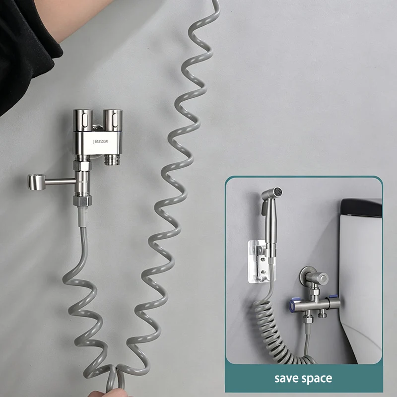 Toilet Spray Gun Telescopic Hose Telephone Line Spring Tube Bidet Shower Shower Pipe Faucet Elastic Hot And Cold Water Pipe