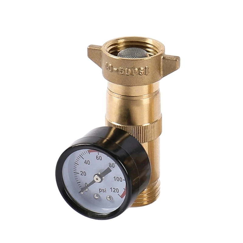 3/4 Inch Water Pressure Regulator Leadfree Brass RVs Pressure Reducer Valves Fit for Campers Garden Hose Travel Trailer Dropship