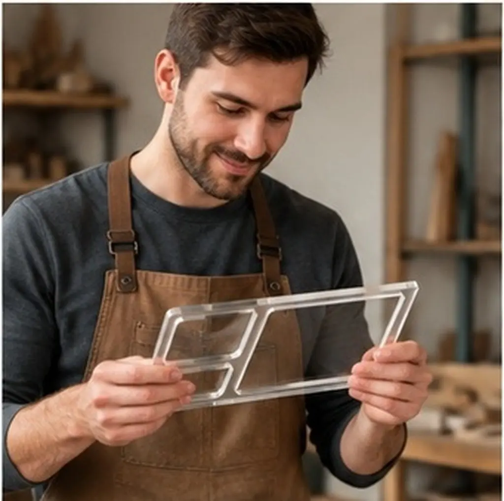 3 Pocket Valet Tray Router Template Clear Rectangle Acrylic Router Template for Woodworking Inlay DIY Projects 11.8x7.9