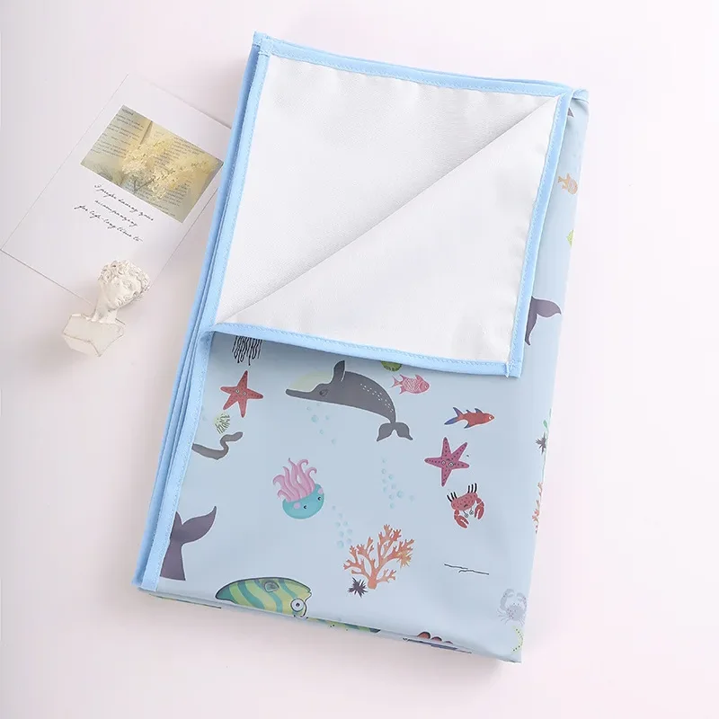 Baby Diaper Mat Soft PU Waterproof Leak Proof Washable Newborn Urine Pad Changing Pad Liners Reusable Picnic Travel Mats