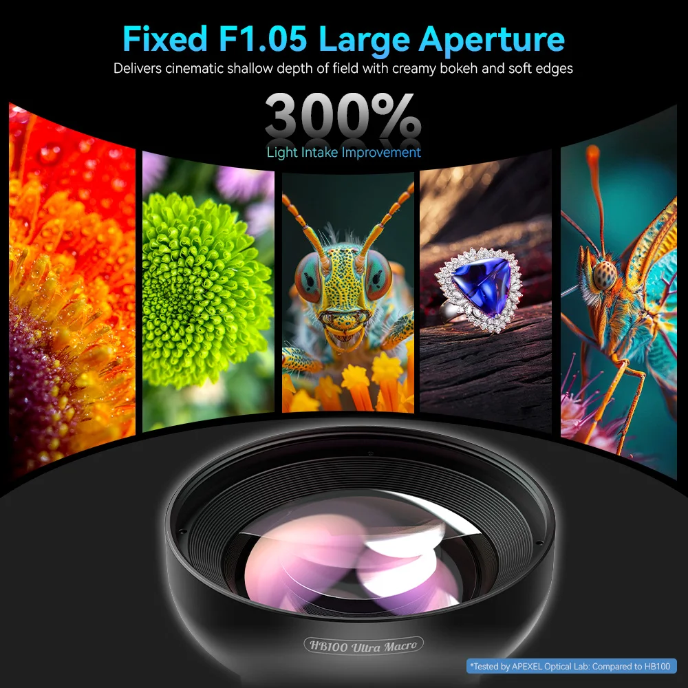 عدسات APEXEL 100 ملم فائقة الماكرو HD عدسات كاميرا الهاتف الصغير لا تشويه لهواتف iPhone وسامسونج تدعم صورة ماكرو العين #2