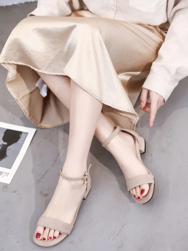 Shoes for Women High Heels  New Fairy Style Fashion Low Heel Open Toe Platform Luxury Sandals Women Sandalias Woman Big Size