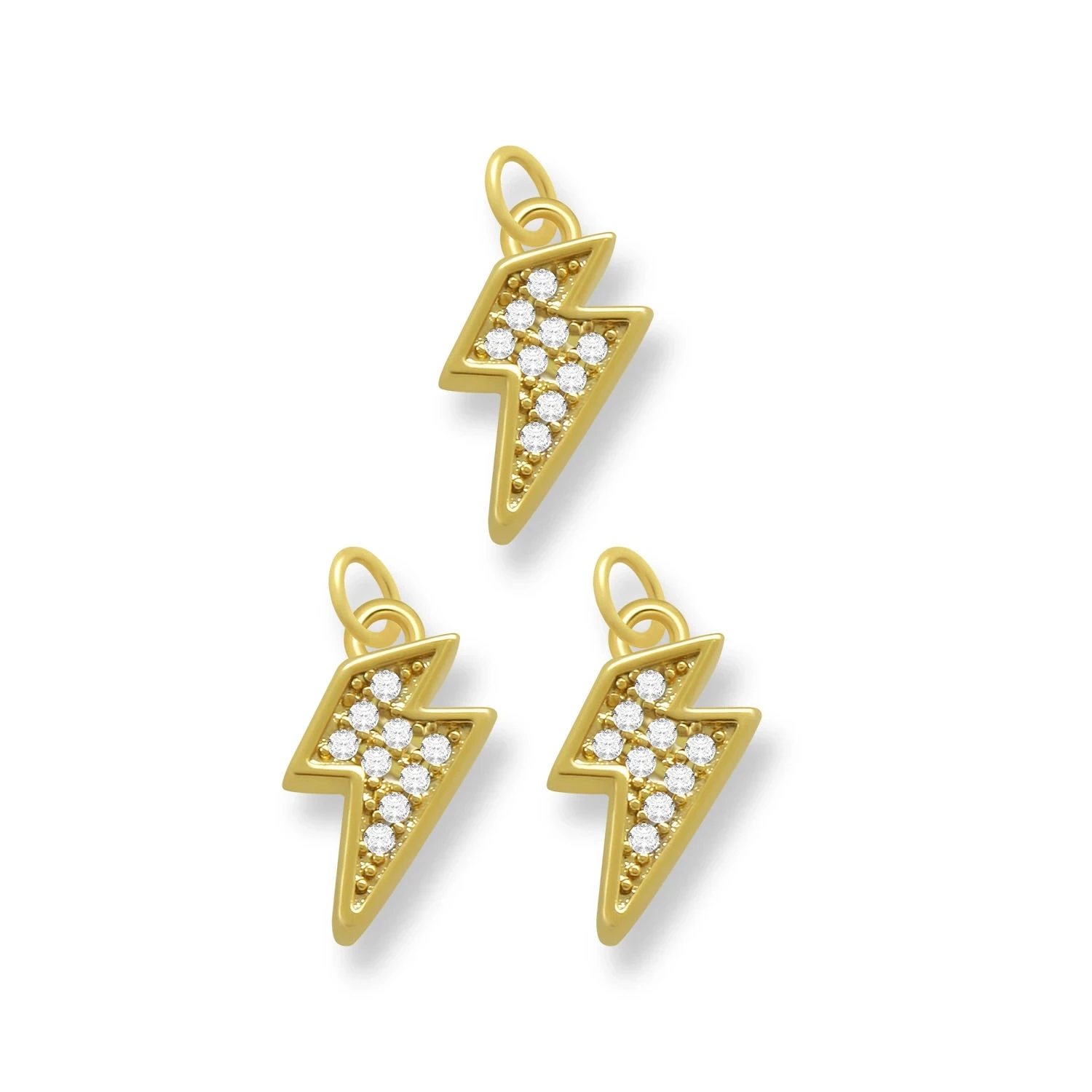 Zircon Gold-plated Star Moon ＆ Sun Embossment Pendant For Necklace Bracelet Earring Handmade DIY Making Jewelry Accessories Gift