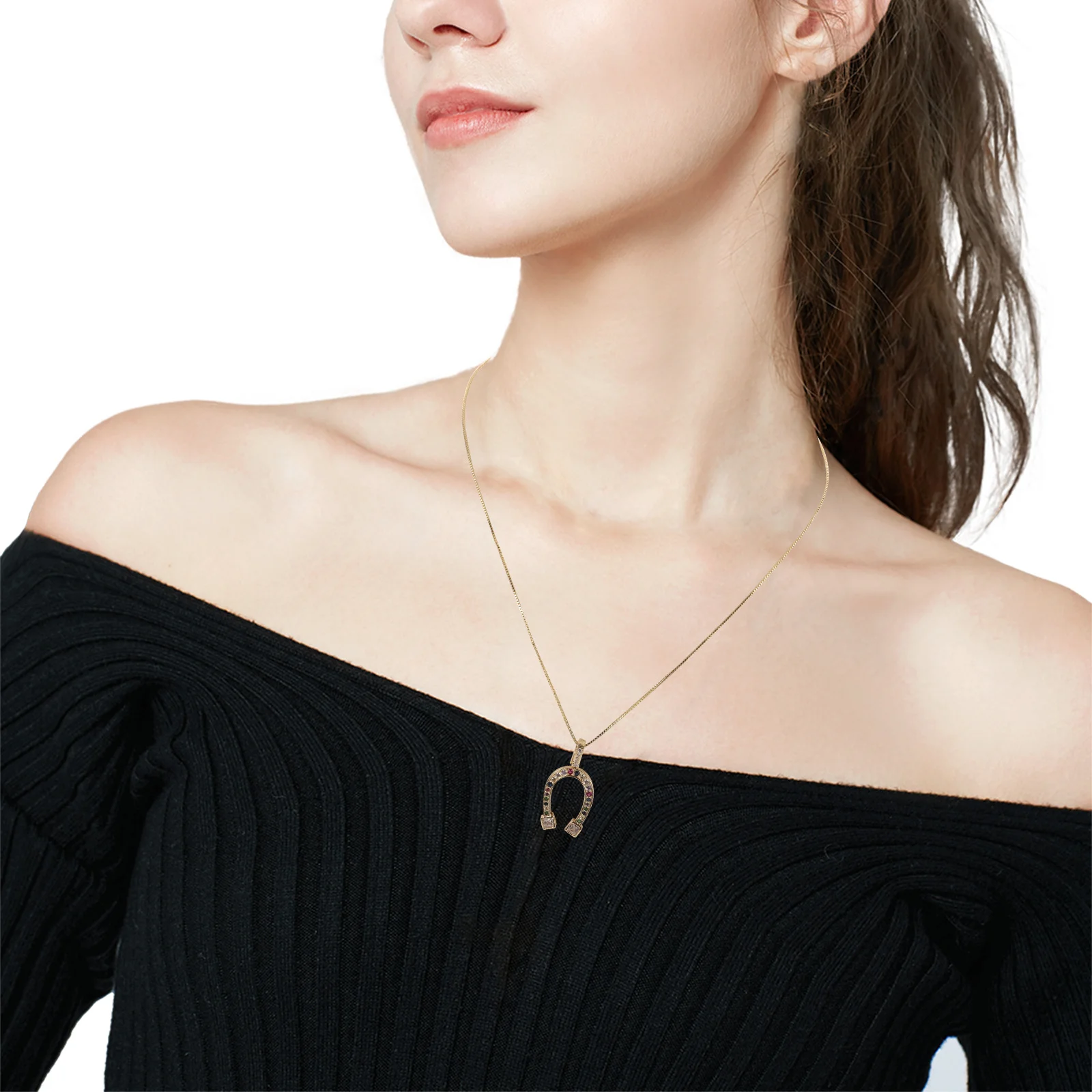 

1pc Horseshoe Necklace For Women Men Trendy Pendant Chain Jewelry Creative Charm Necklaces Cool Unisex Accessory Gift