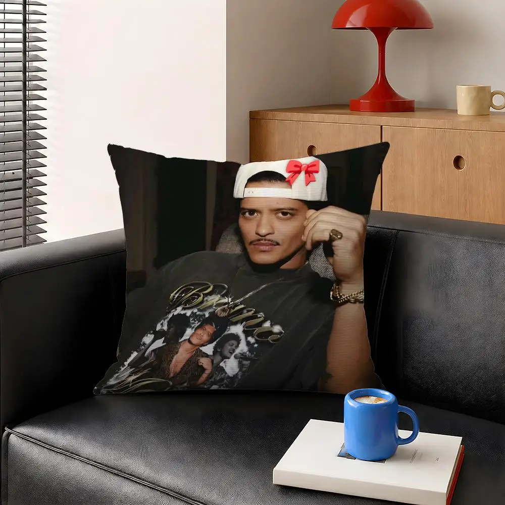 Singer Bruno Mars 24K Magic Uptown Cushion Cover Decorative Pillowcase Soft Short Plush Cozy Durable Sofa Home Decor Items Gift
