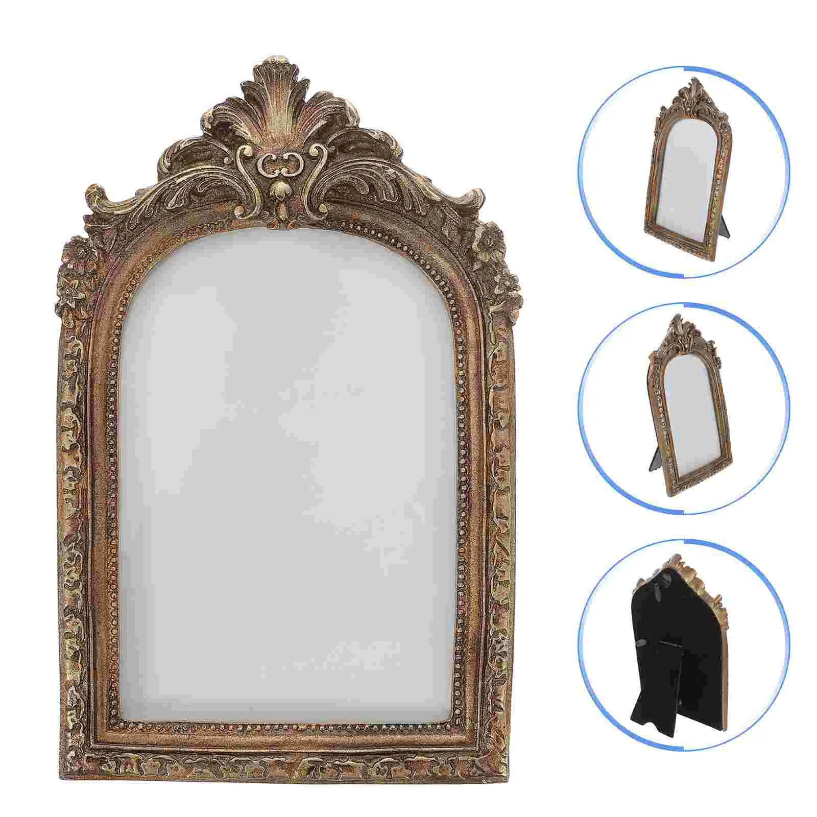 

Retro Photo Frame Vintage Picture Frames European Style Oval Decor Display Holder Desk