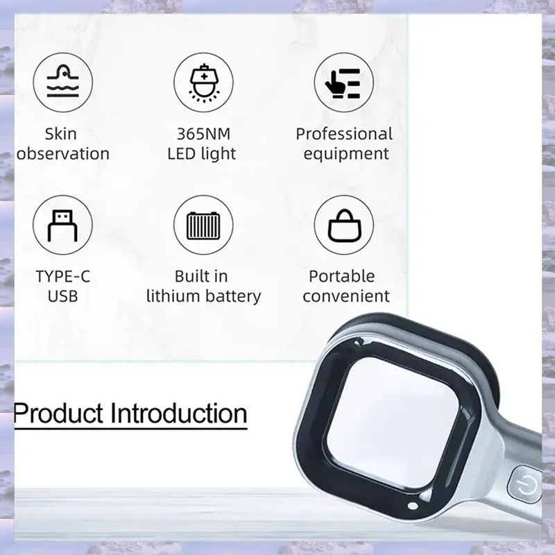 2025-2X bois lampe analyseur de peau Portable Salon de beauté du visage analyseur UV bois lampe pour soins de la peau analyse des tests