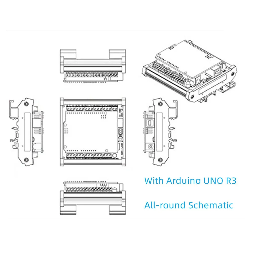 Per Arduino per UNO R3 per modulo adattatore terminale a vite per montaggio su guida DIN