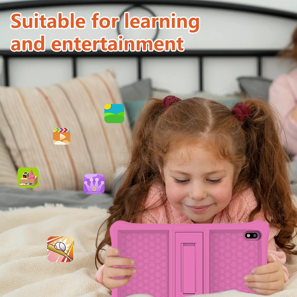 QPS tableta de 8 pulgadas Android PC 4500mAh 2GB RAM 32GB ROM tabletas de aprendizaje para niños tableta para niños con soporte