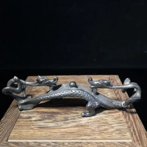 

pen holder, four treasures of pure copper study, small pen holder, two dragons playing with pearls, simple and exquisite