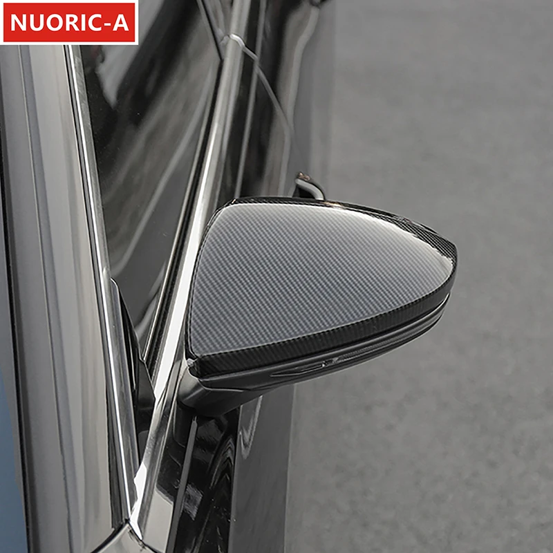 

For Audi A6 C8 2019-2022 LHD Car Styling Rearview Mirror Protection Cover Trim Carbon Fiber Color Stickers Exterior Accessories
