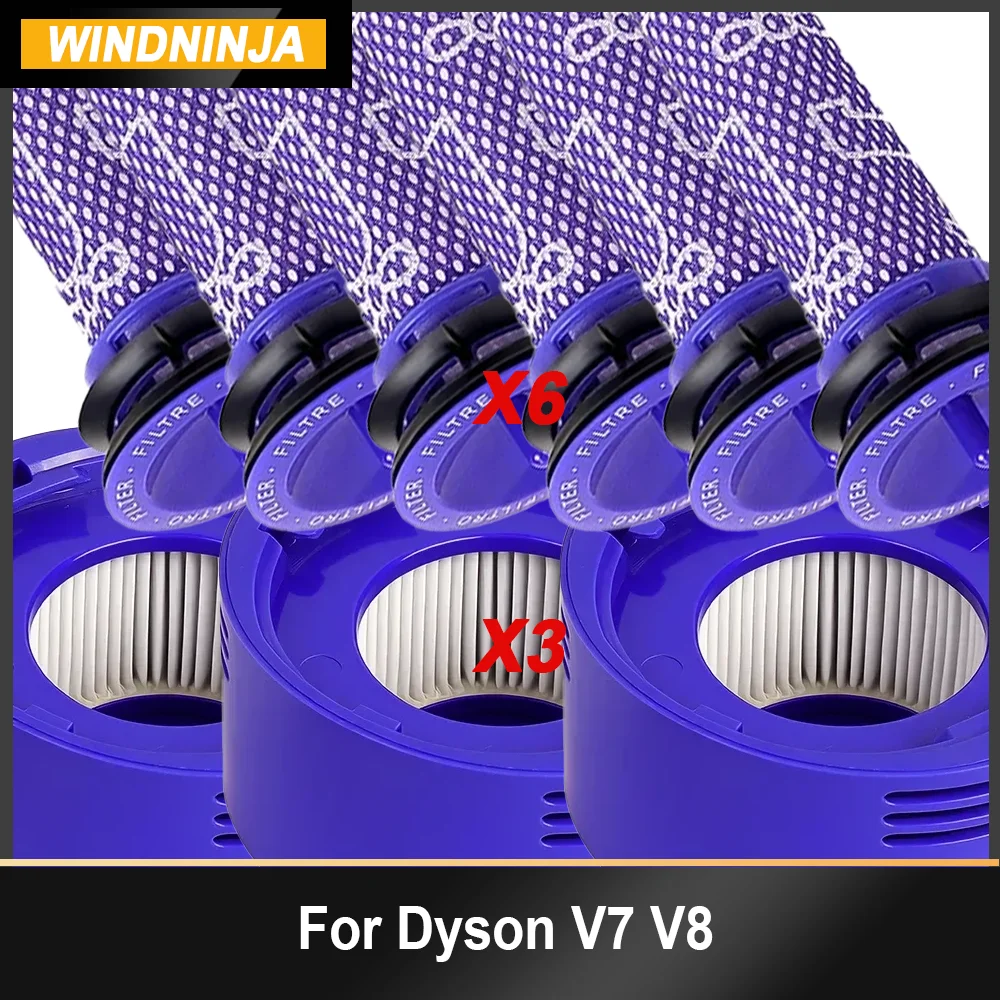 Filtro HEPA para Dyson V7 V8, accesorios para aspiradoras inalámbricas, filtro lavable de repuesto, piezas de repuesto de limpieza eficiente