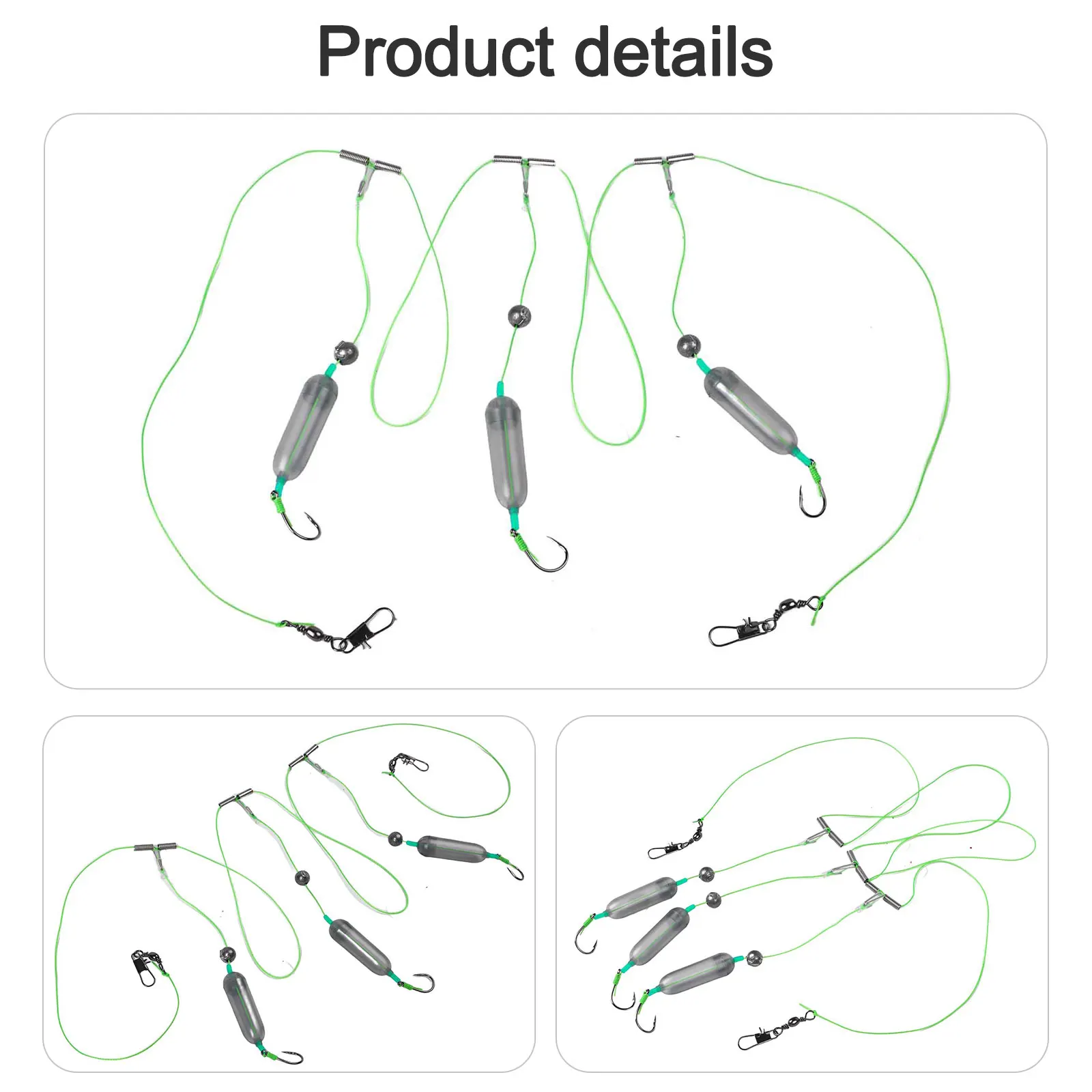 1/2/5PCS Fishing Hair Rig Hooks For Catfish Fishing Rig 3-Hook Hooks For Freshwater Saltwater Reverse Bottom Fishing Rig Hooks