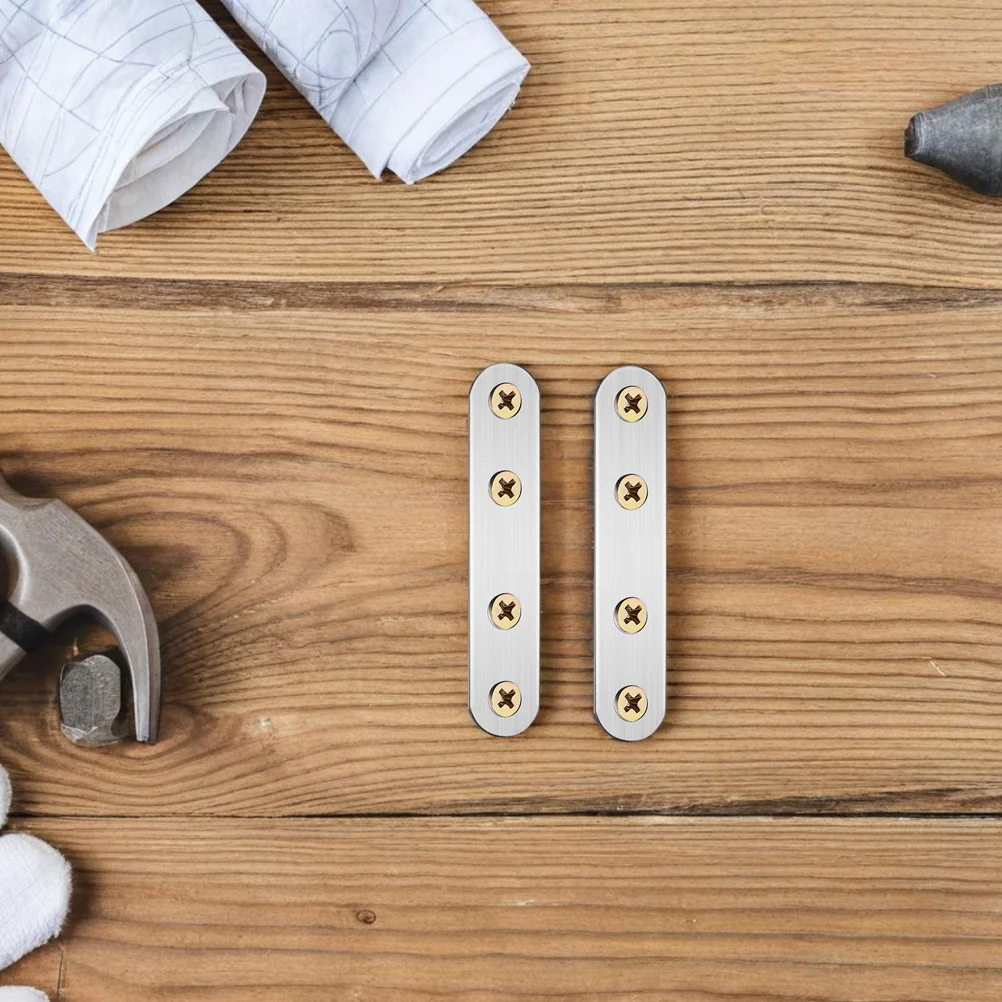 

18Pcs Durable Stainless Steel Straight Brackets Metal Flat Braces for Structural Support and Repair Straight Bracket