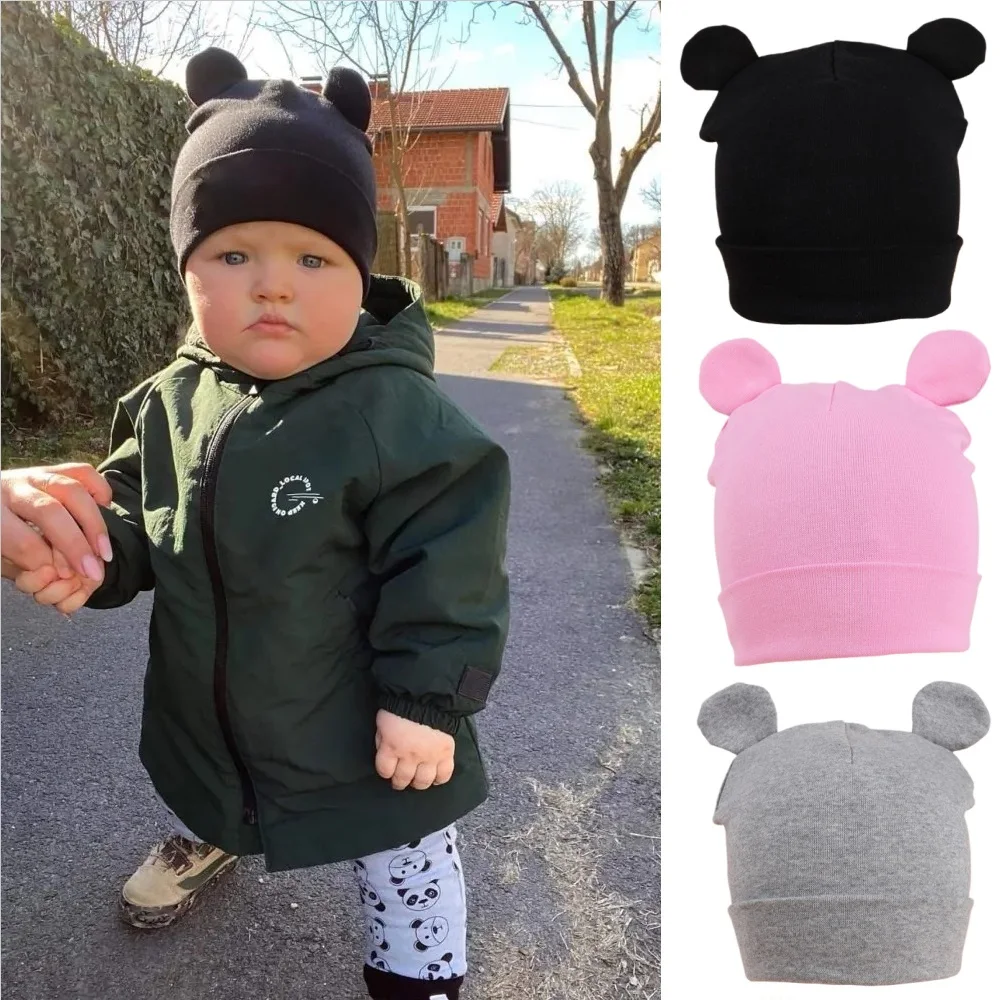 

Cotton Baby Hat for Girls Boys Beanies Cap Spring Autumn Solid Color Cute Ear Toddler Hat Cap for Kids Infant Hat Baby Stuff