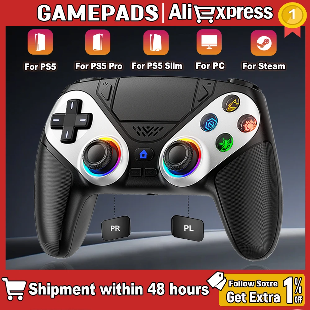 ワイヤレスコントローラー-ps5-コントローラー-controle-ps5-ps5-スリムゲーミングコントローラーゲームパッドターボデュアルセンス振動プログラミング付き