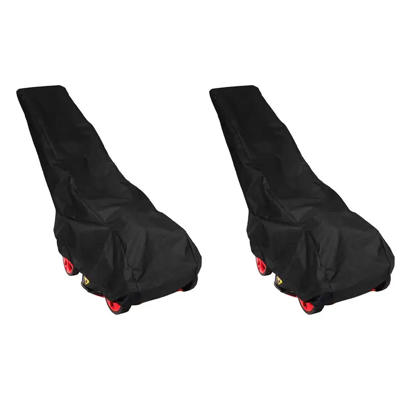 CYCLI-2 Pcs 193X63.5X112cm Black Universal Waterproof Lawn Mower Rain Cover Garden Overall Size Drawstring Weather Protection