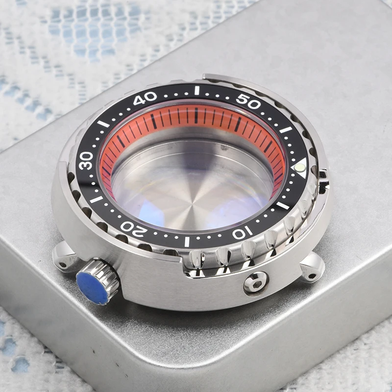 HEIMDALLR Watch case 47mm Stainless Steel Tuna SBBN001 Watch Case Sapphire fit Seiko mod For NH35/36 Automatic Movement C3 lume