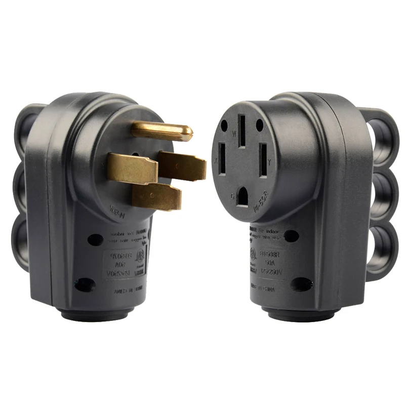 Amerikan standart dört pinli dört delikli NEMA 14-50P/14-50R 50A 125/250V açık endüstriyel RV yüksek priz ve soket şarj