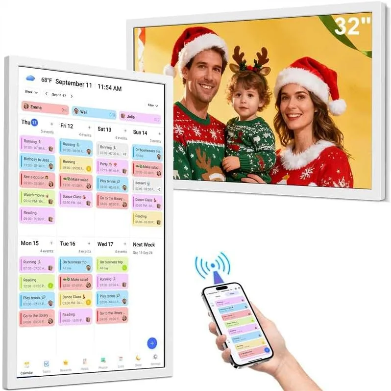 

32 Inch Smart Calendar Max, Digital Calendar & Chore Chart, Family Organizer With Interactive Touchscreen Display