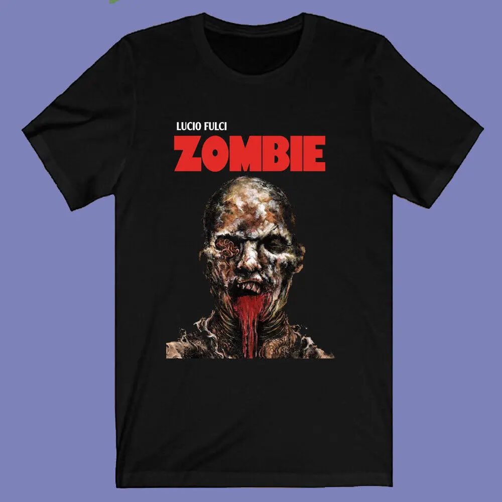 Zombie Lucio Fulci Horror Movie Men's Black T-shirt Size S-3XL