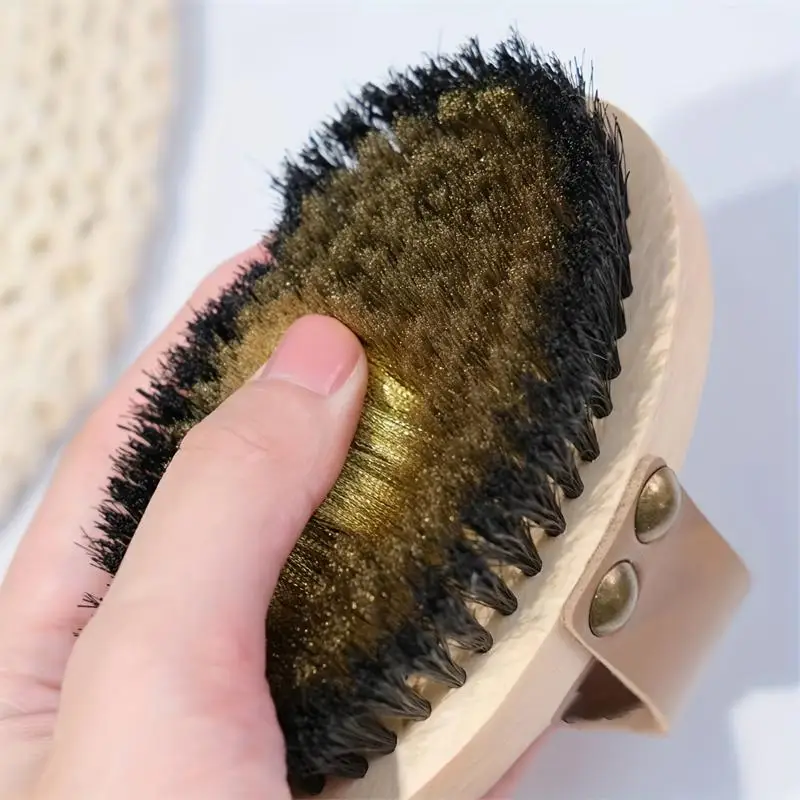 1Pcs Beech Horsehair Copper Wire Ion Brush Body Rejuvenation Brush Meridian Massage Brush Cellulite Muscle Brush
