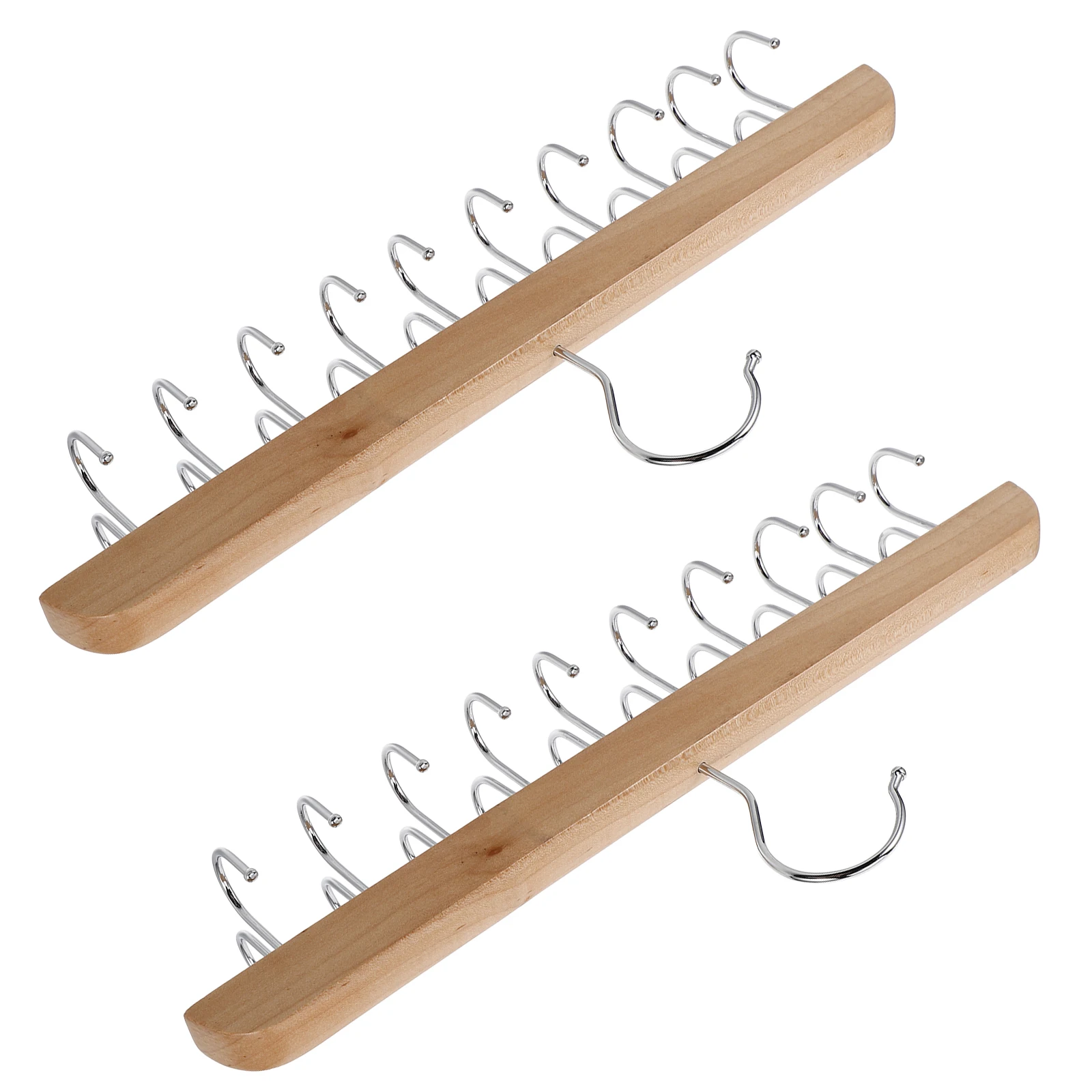 

2pcs Anti Slip Hangers Closet Organizer Foldable Clothes Hanger Multifunctional Wood Space Saver For Pants Scarf Leggings Tie